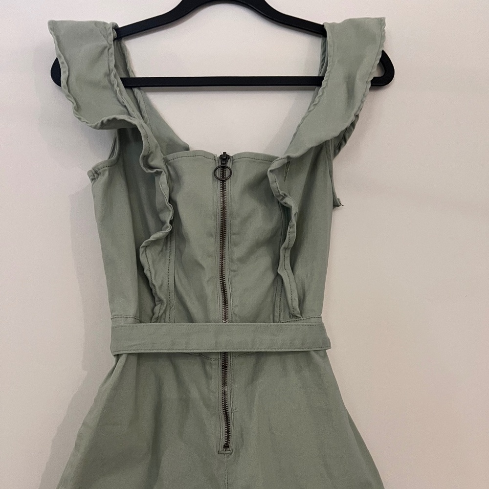 Sage green shorts romper